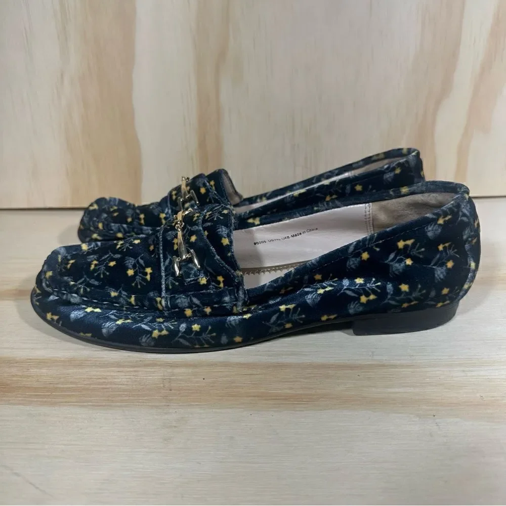 Cabi Carnaby Velvet Floral Loafers Women’s Size 7.5